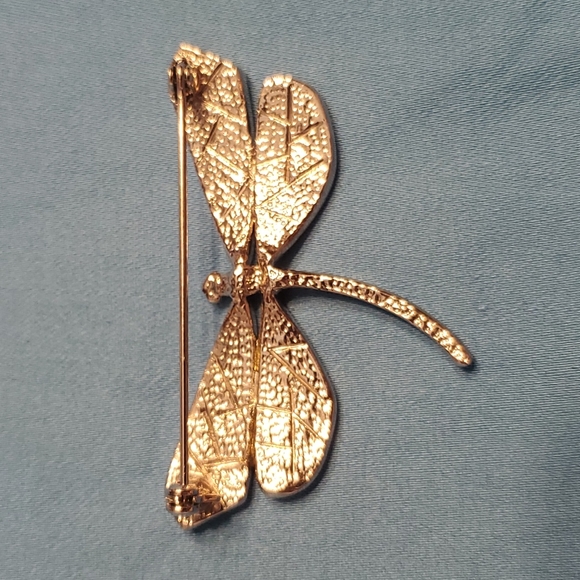 Stone wing dragonfly brooch - Picture 3 of 3